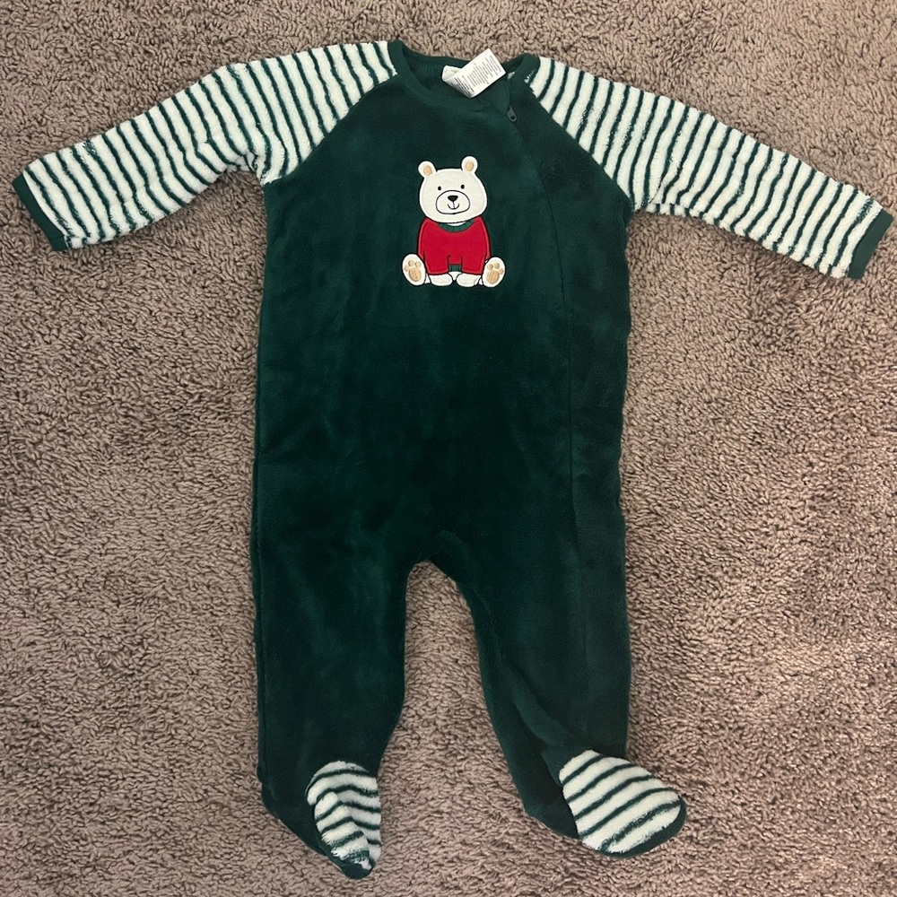 Little Me Fuzzy Christmas Onesie 6 Months